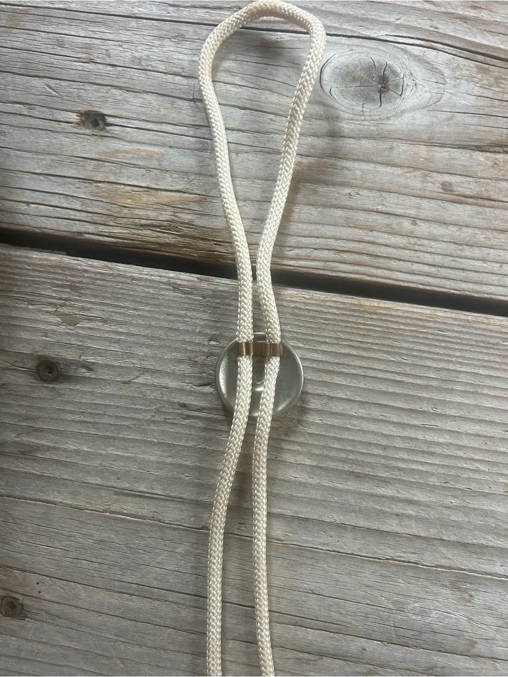 Classic Ivory Bolo Tie with Gold Accent